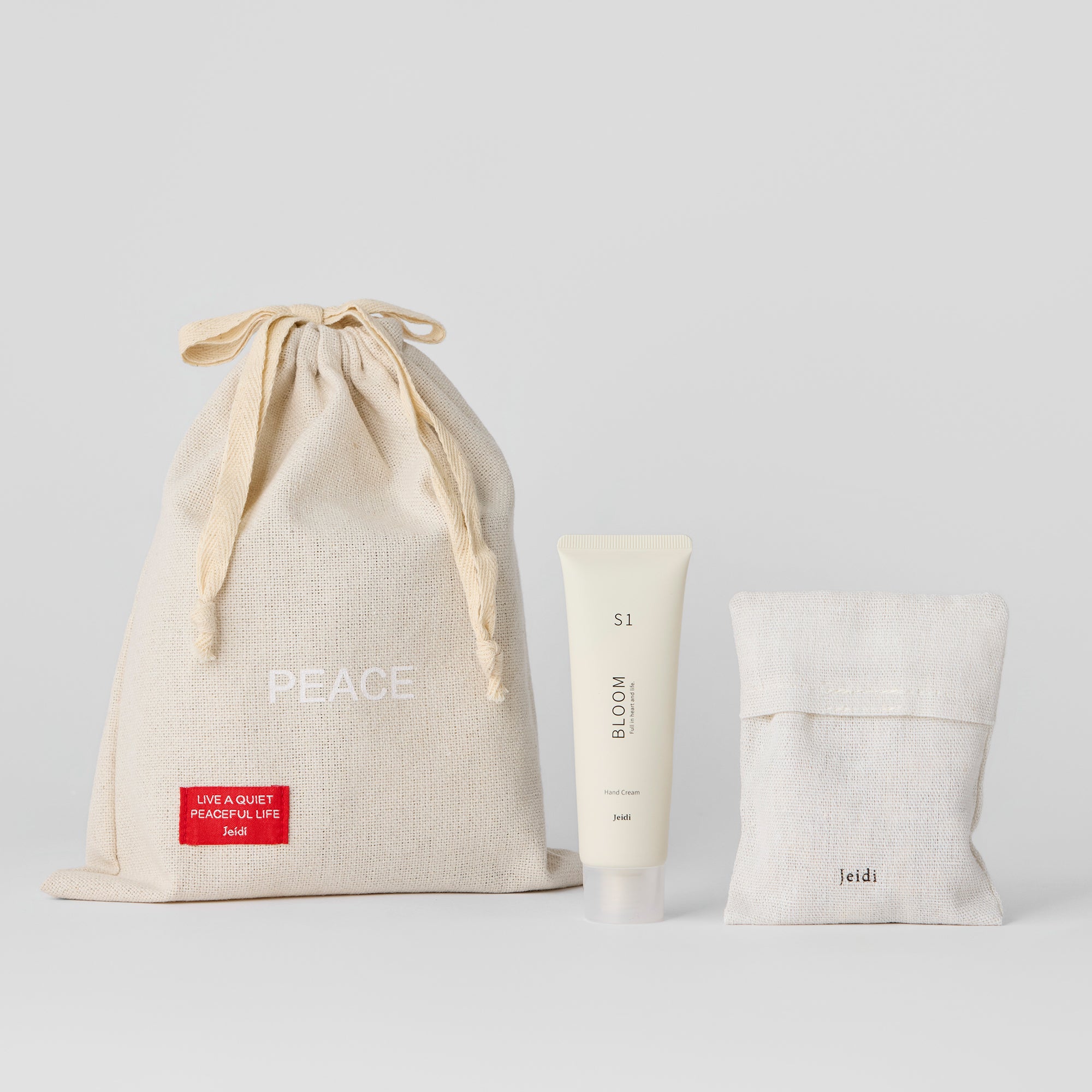 PEACE禮物袋組合－亞麻香氛袋&護手霜50g